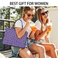 thumbnail image 5 of Large Capacity Tote Bag,Purple Leopard Print Handbag Fashion Luxury Tote Bag,15.7"x13"x 5.1" Inches,Laptop Compatible, 5 of 6