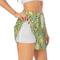 thumbnail image 3 of Lsque Cartoon Panda And Leaf Printed Women's Running Shorts with Liner Pockets,Elastic Quick Dry Workout Athletic Gym Yoga Shorts,Womens High Waist Shorts-Medium, 3 of 9