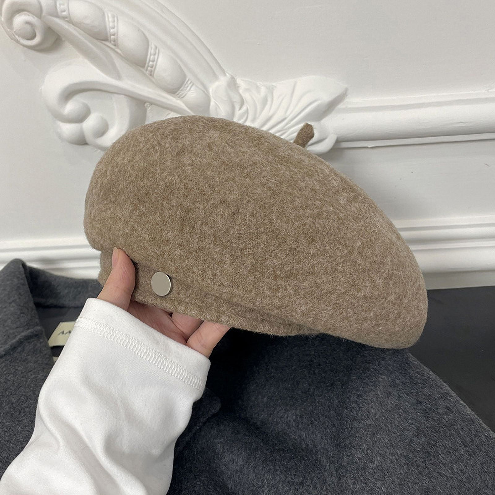 5297 Wool Beret Hat Classic Solid Color French For Women French Beret-Wool Beret Solid Color Womens Beret Cap Hat  main image 3