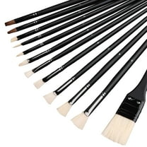 12 Pcs Oil Paint Brush Set, Diverse Art Brushes for Oil Acrylic Watercolor Painting, Black Handles with High Durability, Includes Storage Case