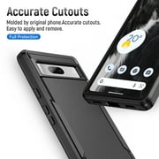 Allytech Google Pixel 7A Case 6.1 - Heavy Duty Shockproof Protective Anti-Scratch Slim Fit Dual Layers Hybrid Back Cover Shell Case for Google Pixel 7A - Black