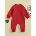 thumbnail image 5 of FEORJGP Infant Baby Girls Boys Sweatshirts Rompers Newborn Valentine's Day Clothes Long Sleeve Jumpsuit Heart Letter Print Bodysuit Crew Neck Jumpsuits Toddler Loose Casual Daily Outfits, 5 of 8