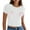White, variant on Dgankt Plus Size Spring Clothes for Women Women's New Solid Color Bow Short Sleeve Round Neck Casual Top T-shirt