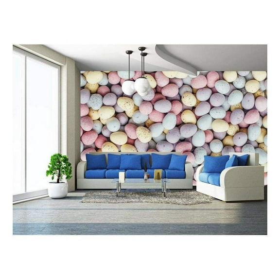 wall26 - Colorful Easter Eggs - Removable Wall Mural | Self-Adhesive Large Wallpaper - 66x96 inches