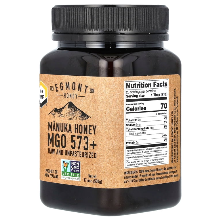 Egmont Honey Manuka Honey, Raw And Unpasteurized, UMF 16+, MGO 573