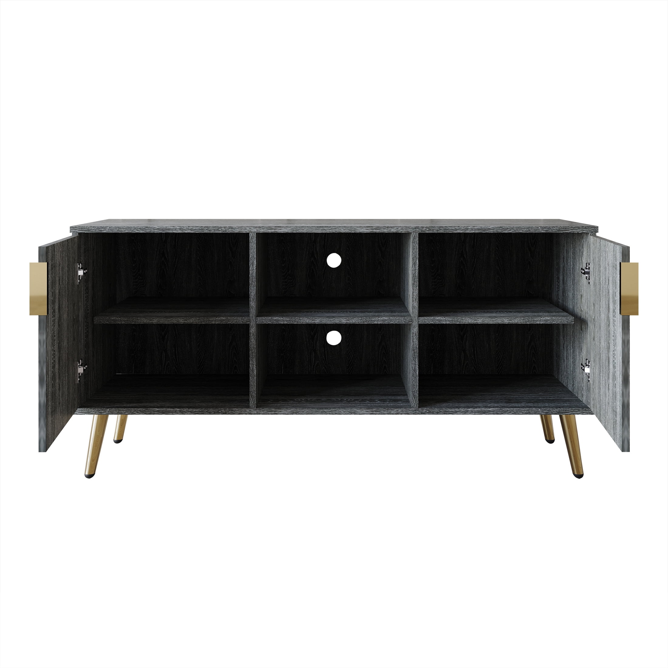 Castle Place Glam 47" TV Stand Console for TVs up to 55", Dark Gray