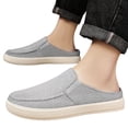 thumbnail image 2 of Domuza Mens Breathable Knit Slip-On Shoes Lightweight Casual Loafers Comfortable Non-Slip Walking Shoes Round Toe Soft Soles Open Back Shoes for Daily Work & Travel Gray 8.5 (EU-42), 2 of 5