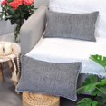 thumbnail image 5 of Textured Small Lumbar Pillow Covers 12 x 20 inch, Heather Grey Set of 2 / Stitched Edge Soft Chenille Cushion Covers/ Modern Farmhouse Pillow Cases for Couch Living Room, 5 of 7