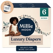 (2 pack) Millie Moon Luxury Diapers, Size 6, 50 Count (Select for More Options)