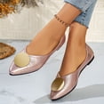 thumbnail image 6 of Gpaecead Women's Sparkly Metal Disc Flats Pointed Toe Faux Leather Slip On Cushioned Insole Comfort Shoes For Weddings And Parties, B-Pink, 6 of 8