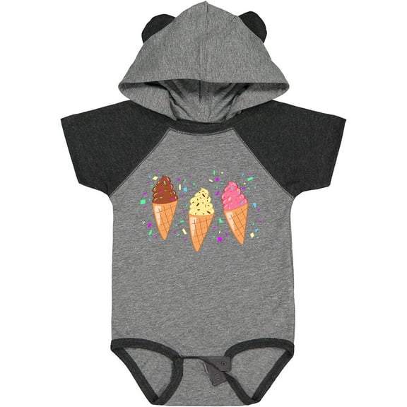 Inktastic Ice Cream Trio with Sprinkles Boys or Girls Baby Bodysuit