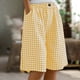 thumbnail image 2 of Pantalones Sueltos de Pierna Ancha para Mujeres Casual Elástico Pantalones Rectos de Pierna Ancha con Bolsillo Medio Pantalones Cortos, 2 of 9