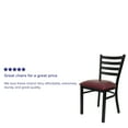 thumbnail image 5 of Flash Furniture 2 Pack HERCULES Series Black Ladder Back Metal Restaurant Chair - Burgundy Vinyl Seat, 5 of 14