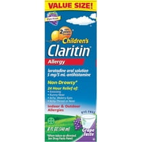 Claritin Non-Drowsy Allergy Medicine for Kids, Loratadine Antihistamine Grape Syrup, 8 fl oz