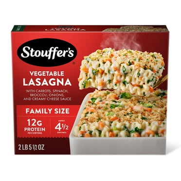 Stouffer’s Vegetable Lasagna, Family Size Lasagna, Easy Frozen Dinners 37.5 oz