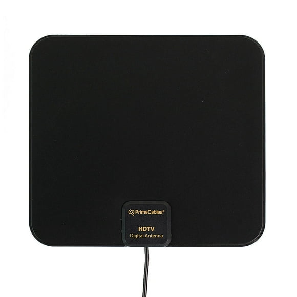 Antenne TV HD Ultra Fine d'Intérieur, Portée de 50 Miles, Antenne TV Full HD Amplifiée pour une Réception Élevée avec Câble de 3 M de Long – Noir