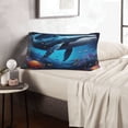 thumbnail image 6 of Daiia Colorful Ocean Whale Bedding Waterproof Pillow Protector Zippered Queen – Bed Bug Proof Pillow Encasement-14"x20", 6 of 6