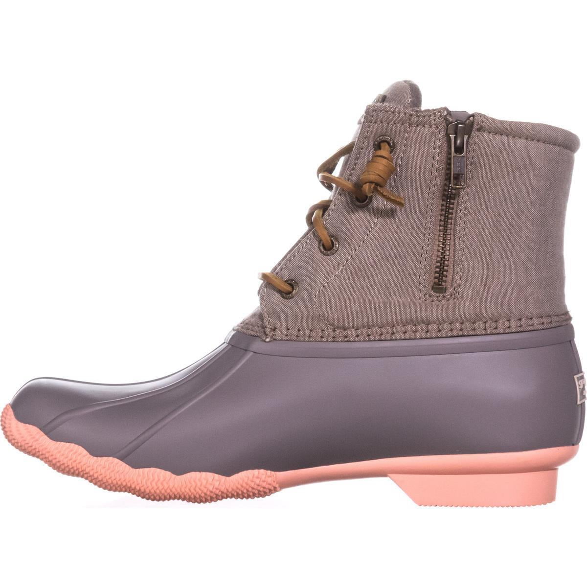 sperry taupe and coral duck boots