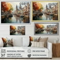 thumbnail image 4 of Designart "Beige Canal City Reflections Cityscape" Canals Floater Framed Wall Decor, 4 of 7