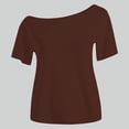 thumbnail image 5 of VeFlora Girl's Off The Shoulder Tops Short Sleeve Cute Summer T Shirts for Teens Girls Y2k Tops Trendy(Brown/8-9 Years), 5 of 5