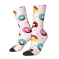 thumbnail image 2 of Uemuo Donut Pattern Women's Crew Socks, Soft Durable Breathable Moisture-Wicking with Odor Control Cotton socks, 2 of 9