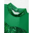 thumbnail image 3 of YiZYiF Kids Girls 2 Piece Sequins Dance Crop Top with Skater Skirt Set for Ballet Lyrical Dancewear Turquoise 6, 3 of 7