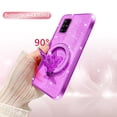 thumbnail image 3 of Fyxkocm for Samsung A71 5G Case with Butterfly Stand Compatible with Magsafe, Women Girls Bling Luxury Glitter Clear Phone Case Shockproof Protective Cover for Galaxy A71 5G, Purple, 3 of 9