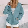 thumbnail image 2 of Sweatshirt for Women,Zip Up Hoodie Casual Button Front Jacket Soft Warm Winter Outerwear Cozy Pullover,Hoodies for Women,2XL,Z01 Green, 2 of 5