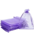 thumbnail image 1 of 100 bolsas de organza de 10 x 15 cm (4 x 6 pulgadas), color morado medio, con cordón ajustable. Ideales para regalos de boda, joyería, fiestas, Navidad y otros eventos., 1 of 6
