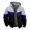 thumbnail image 1 of Winter Men's Hooded with Color Block 3D Print Padded Jacket for Cold Weather Warmth and Style, 1 of 5