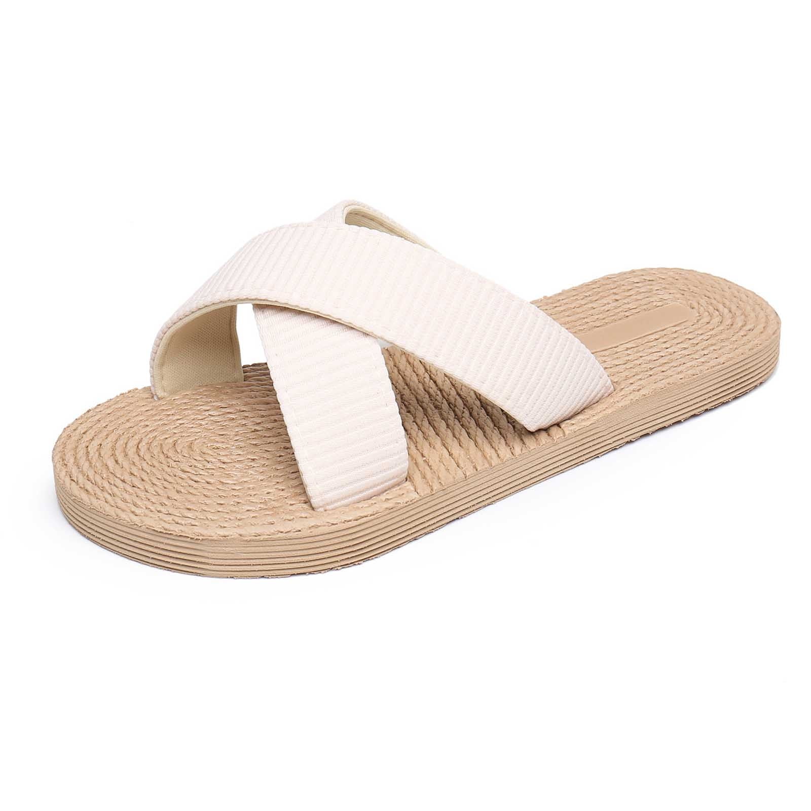 【MODERNIF】Lench oversole slippers Lovskoo 2024 Women's Slippers Open Toe Strap Slipper Flat