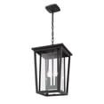 thumbnail image 2 of Z-Lite Seoul 2 Light Clear Glass Aluminum Outdoor Chain Mounted Pendant in Black, 2 of 2