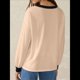 thumbnail image 5 of Blusas de Larga para Mujer, Blusas de Otoño, Camisetas Informales de Cuello en V Suaves y de Gran Tamaño, Ropa de Moda, Conjuntos Albaricoque M, 5 of 6
