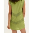 thumbnail image 2 of Green Womens Sleeveless Tie-Side Embroidered Lace Mini Dress Boho Flowy Babydoll Sundress, 2 of 4