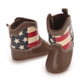 thumbnail image 3 of Beilxfa Newborn Boys Girls Pu Leather Western Boots Cowboy Bootie Soft Sole Non-Slip Crib Shoes For Baby Infant 0-18 Months, 3 of 7