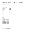 thumbnail image 4 of 2007-2012 Nissan Sentra 15" Black OEM Factory Wheel Rim 40300ET007, 4 of 4
