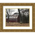 thumbnail image 1 of Melanson, Suzanne 32x25 Gold Ornate Wood Framed with Double Matting Museum Art Print Titled - Barn In The Woods, 1 of 4