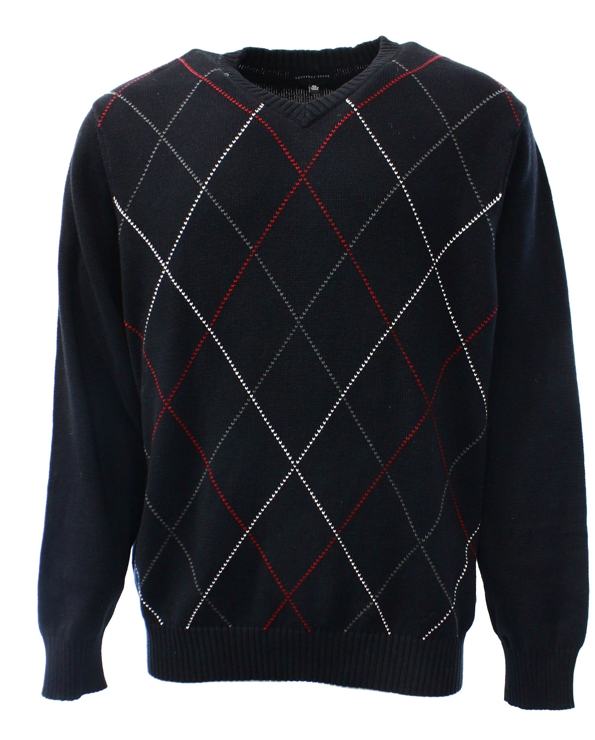 Geoffrey Beene - Geoffrey Beene Mens Harlequin Argyle V-Neck Sweater ...