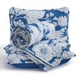 thumbnail image 6 of Quilt Queen Size Bedding Set - Rustic Floral Quilt Lightweight Reversible Dyed Oversized Bed Spread Coverlet with 2 Pillowsham for Home All Season Tropical Luxury Royal (Queen, Blue), 6 of 7