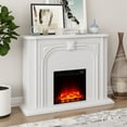 thumbnail image 2 of FESTIVO 47.5" Wide Freestanding Fireplace with Realistic LED Flames - White, 2 of 6