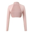 thumbnail image 4 of Fgnfyis Elegant Ballet Dance Wrap Top Long Sleeve Shawl Cover Up Soft Stretchy Performance Wear For Women Pink S, 4 of 8