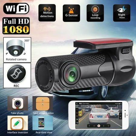 HD 1080P S700 Mini 170 Degree Wide Angle G-sensor Car DVR WIFI Dash Camera Night Vision Loop Video G-sensor With Microphone Hidden Video Recorder APP Support Android and (Best Hidden Camera App Android)
