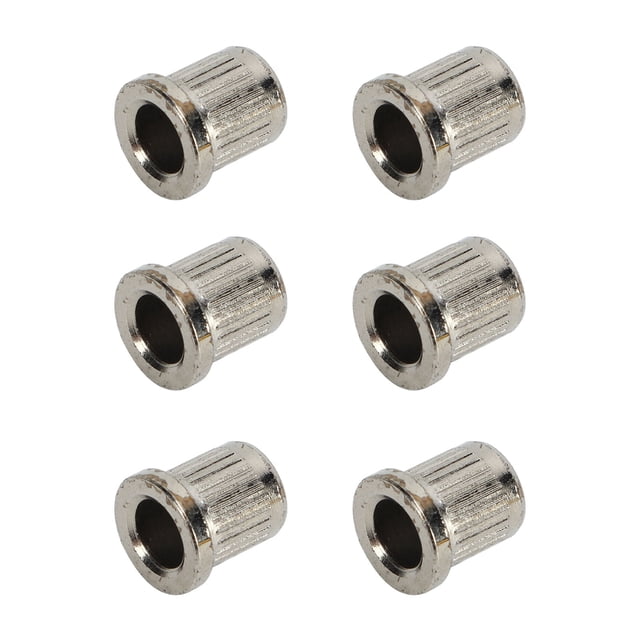 Guitar String Ferrules, 6Pcs Professional Guitar String Through Body Set Brass for Bass Silver