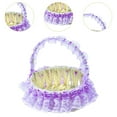 thumbnail image 6 of FVDPWYE Flower basket for weddings, woven baskets, portable, beautiful basket for flower Purple, 6 of 9