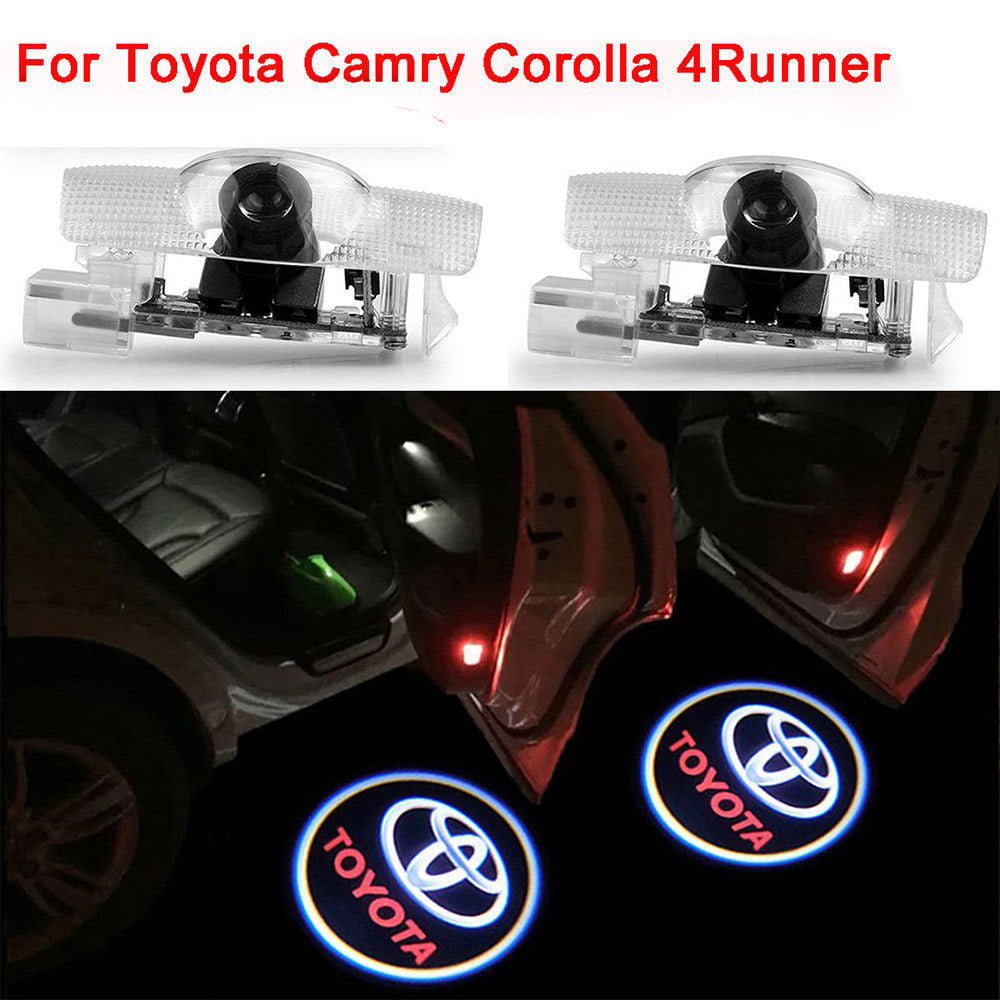 2 Pcs Car Projection LED Projector Emblem for toyota Series Door Shadow Light Welcome Light Laser Emblem Logo Lamps Puddle lights for Highlander/Camry/ Prius/Sienna/Tundra/Venza 01 