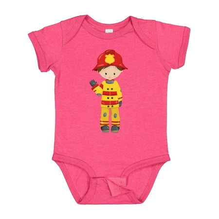 

Inktastic Fireman Firefighter Firefighting Brown Hair Gift Baby Boy Bodysuit