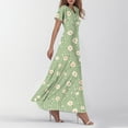 thumbnail image 4 of Women's Elegant Flutter Sleeve Dress Floral Chiffon Maxi Dress Flowy Wedding Guest Dress for Spring 2025 Green S, 4 of 5