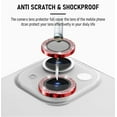 thumbnail image 5 of CASELIX Camera lens protector for iPhone 14, Glitter Pink Metal Tempered glass circle Screen Camera Protection for iPhone 14 (Red Glitter), 5 of 5