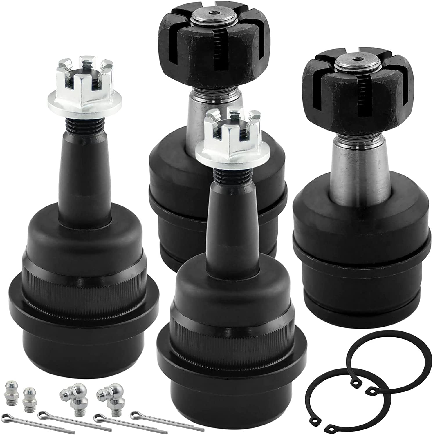 4PK Front Upper  Lower Ball Joints Assembly Fits for Jeep Grand Cherokee  1999-2004, Jeep Wrangler 2007-2017, Jeep Wrangler JK 2018 Suspension Tie  Rod Ball Joint-All Models