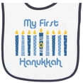 thumbnail image 2 of Inktastic 1st Hanukkah Candles Baby Terry Cloth Bib, 2 of 3